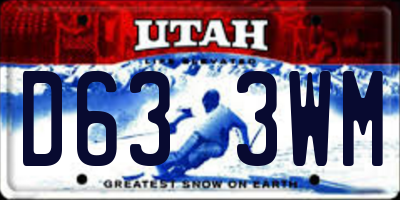 UT license plate D633WM