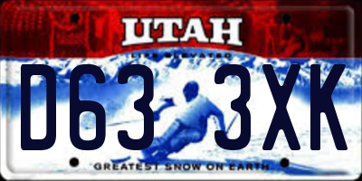 UT license plate D633XK