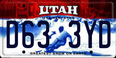 UT license plate D633YD