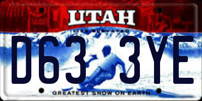 UT license plate D633YE