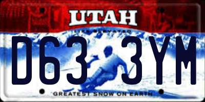 UT license plate D633YM