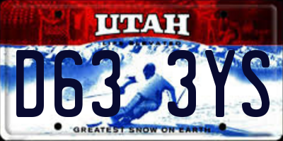UT license plate D633YS