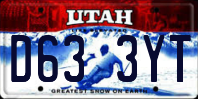 UT license plate D633YT