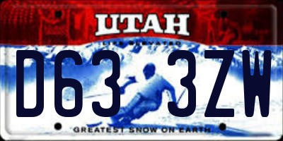 UT license plate D633ZW