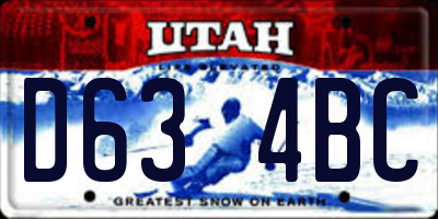 UT license plate D634BC