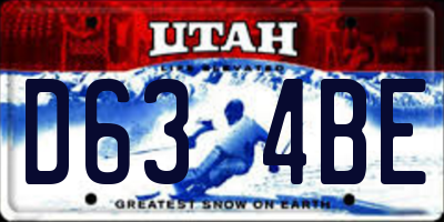 UT license plate D634BE