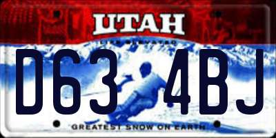 UT license plate D634BJ