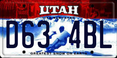 UT license plate D634BL