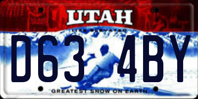 UT license plate D634BY