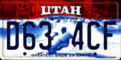 UT license plate D634CF