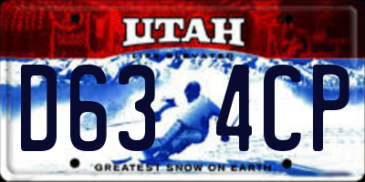 UT license plate D634CP