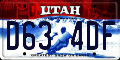 UT license plate D634DF