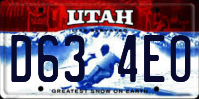 UT license plate D634EO
