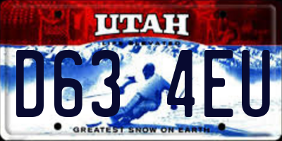 UT license plate D634EU