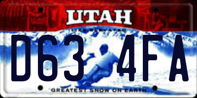 UT license plate D634FA