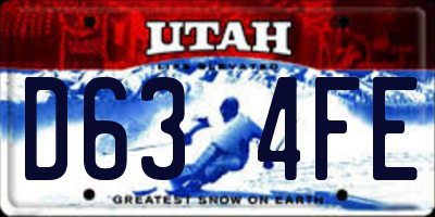 UT license plate D634FE