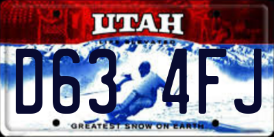 UT license plate D634FJ