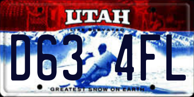UT license plate D634FL