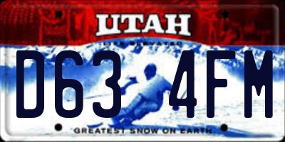 UT license plate D634FM