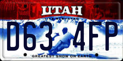 UT license plate D634FP