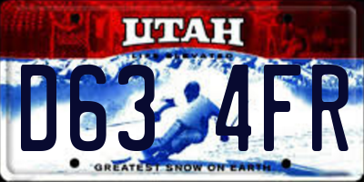 UT license plate D634FR
