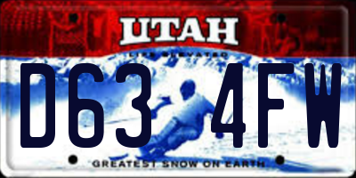 UT license plate D634FW