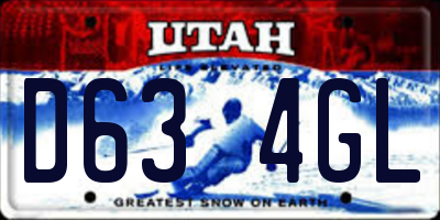 UT license plate D634GL