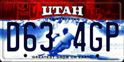 UT license plate D634GP