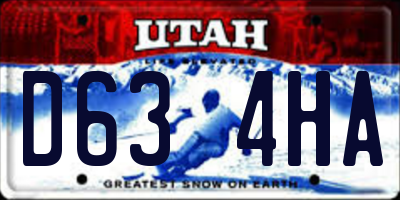 UT license plate D634HA