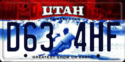 UT license plate D634HF
