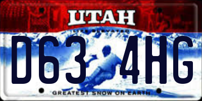 UT license plate D634HG