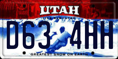 UT license plate D634HH