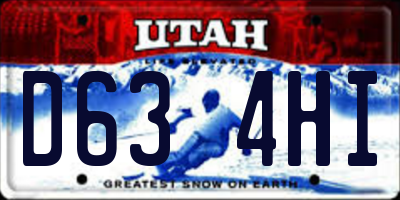 UT license plate D634HI