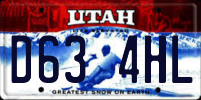 UT license plate D634HL
