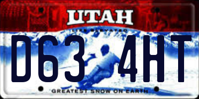 UT license plate D634HT