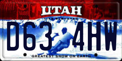UT license plate D634HW