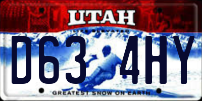 UT license plate D634HY