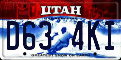 UT license plate D634KI