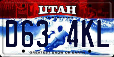 UT license plate D634KL