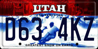 UT license plate D634KZ