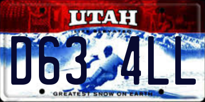 UT license plate D634LL