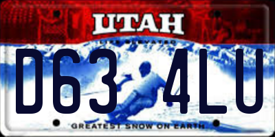 UT license plate D634LU
