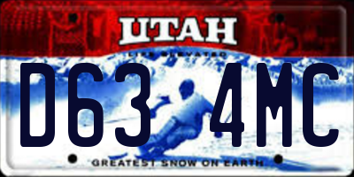 UT license plate D634MC