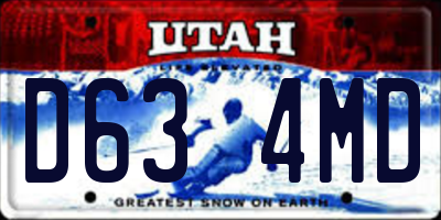 UT license plate D634MD