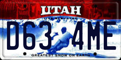 UT license plate D634ME