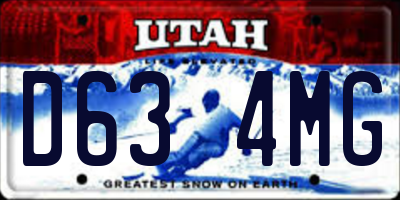 UT license plate D634MG