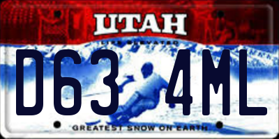 UT license plate D634ML