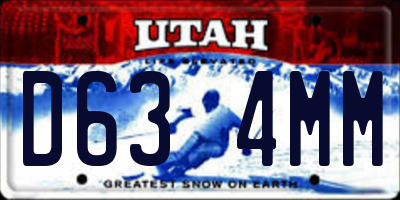UT license plate D634MM