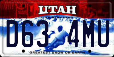 UT license plate D634MU