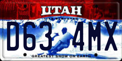 UT license plate D634MX